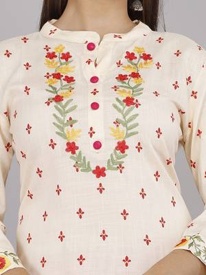White embroidered rayon embroidered-kurtis 3