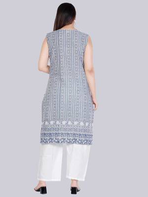 Blue embroidered rayon embroidered-kurtis 2