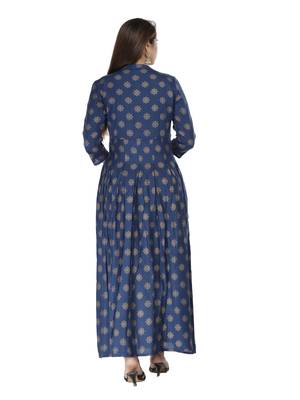 Blue embroidered rayon embroidered-kurtis 3