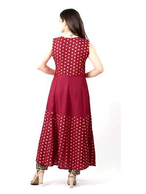 Red embroidered rayon embroidered-kurtis 2