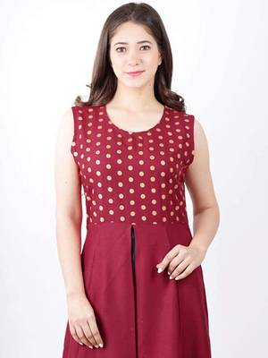 Red embroidered rayon embroidered-kurtis 3