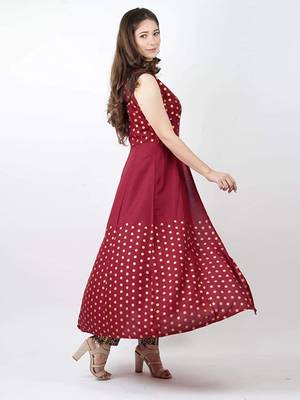 Red embroidered rayon embroidered-kurtis 4