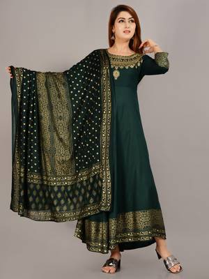 Green embroidered rayon embroidered-kurtis 1