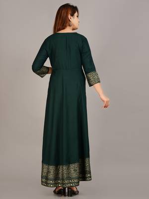 Green embroidered rayon embroidered-kurtis 3