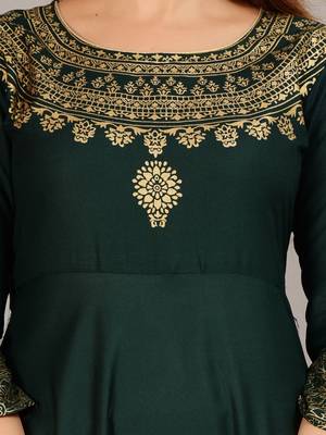 Green embroidered rayon embroidered-kurtis 4