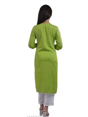 Green embroidered rayon embroidered-kurtis 3