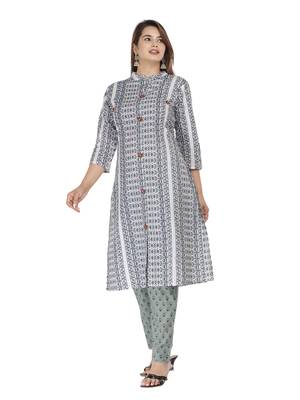 Grey embroidered cotton embroidered-kurtis 1