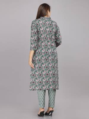 Grey embroidered cotton embroidered-kurtis 3