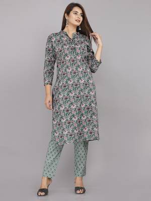 Grey embroidered cotton embroidered-kurtis 4