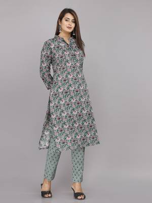 Grey embroidered cotton embroidered-kurtis 5