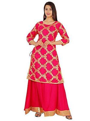 Red embroidered rayon embroidered-kurtis 1