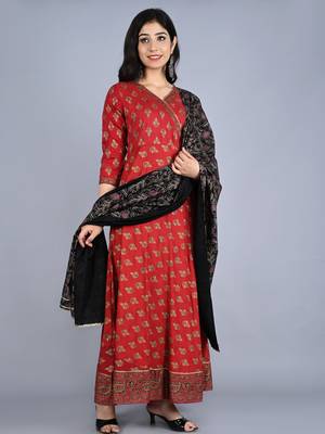 Red embroidered rayon embroidered-kurtis 3