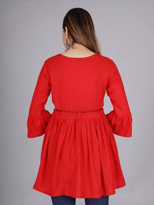 Red embroidered rayon embroidered-kurtis 2