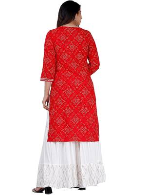 Red embroidered rayon embroidered-kurtis 2