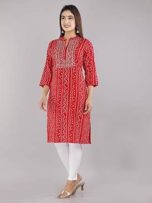 Red embroidered rayon embroidered-kurtis 2