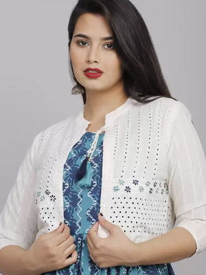 Blue embroidered rayon embroidered-kurtis 2