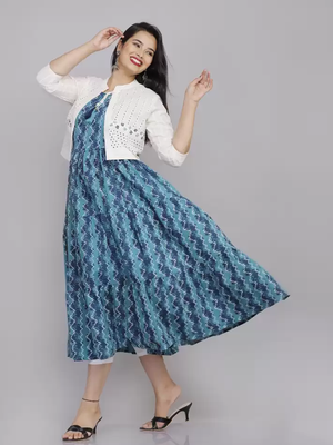 Blue embroidered rayon embroidered-kurtis 3