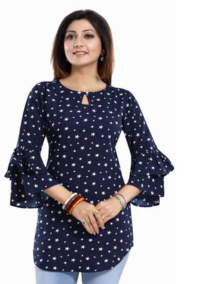 Blue embroidered rayon embroidered-kurtis 1