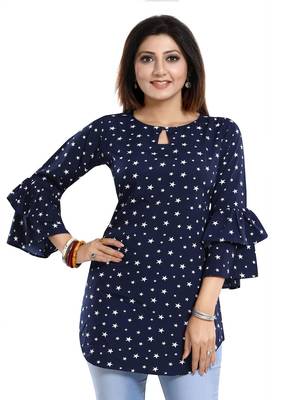 Blue embroidered rayon embroidered-kurtis 2