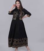 Green embroidered rayon embroidered-kurtis