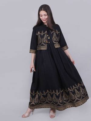 Green embroidered rayon embroidered-kurtis 4