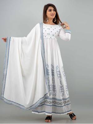 White embroidered rayon embroidered-kurtis 1