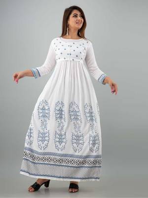 White embroidered rayon embroidered-kurtis 4