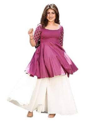Purple embroidered rayon embroidered-kurtis 1