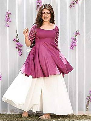 Purple embroidered rayon embroidered-kurtis 2