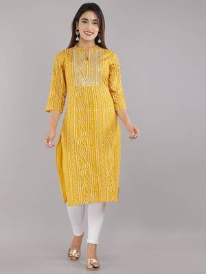 Yellow embroidered rayon embroidered-kurtis 1