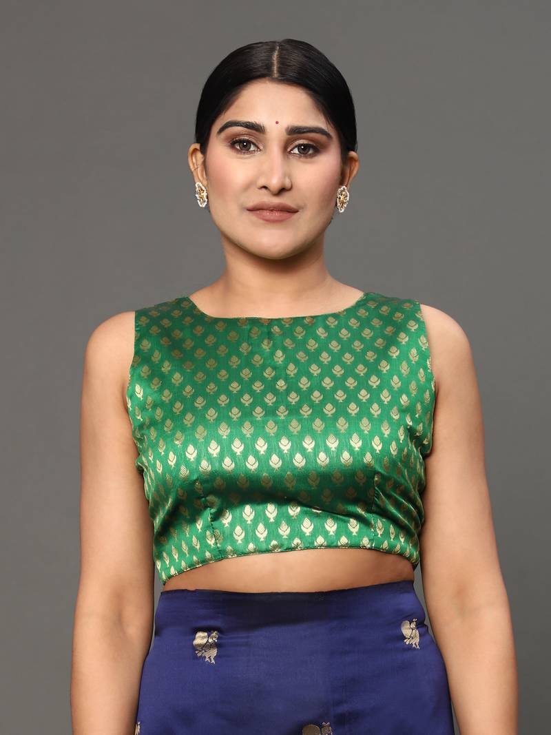 Glemora NevyBlue Designer Ethnic Wear Silk Blend Banarasi Traditional Saree