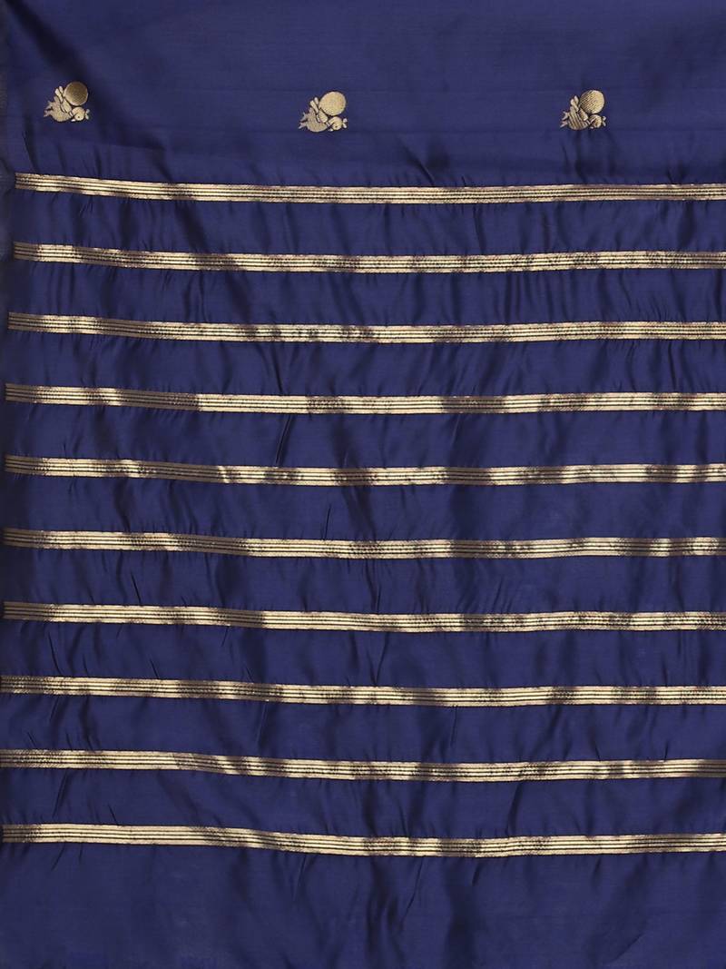 Glemora NevyBlue Designer Ethnic Wear Silk Blend Banarasi Traditional Saree