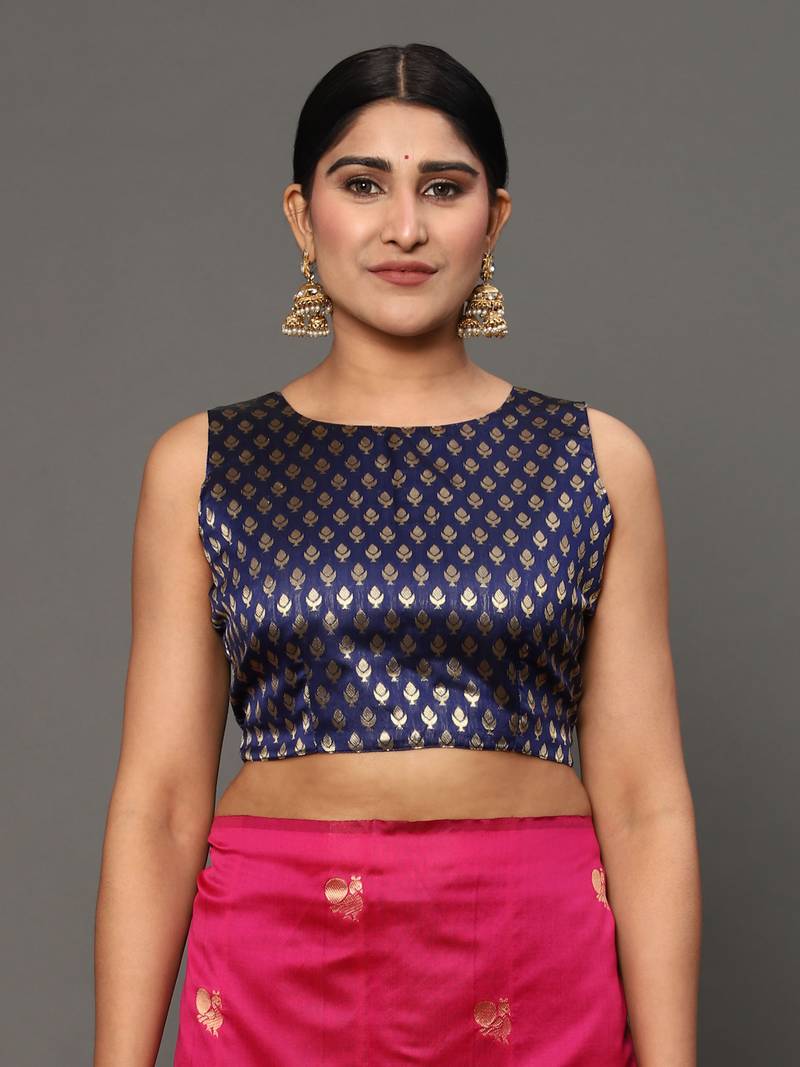 Glemora Pink Designer Ethnic Wear Silk Blend Banarasi Traditional Saree