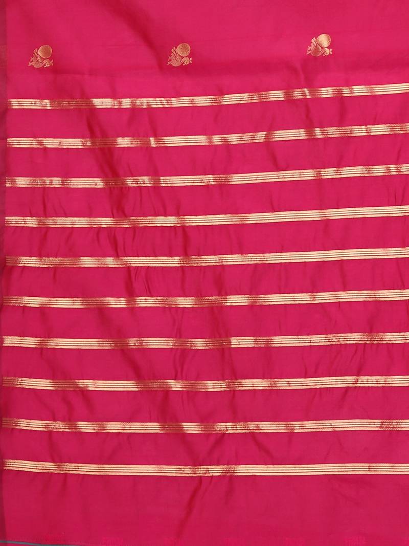 Glemora Pink Designer Ethnic Wear Silk Blend Banarasi Traditional Saree