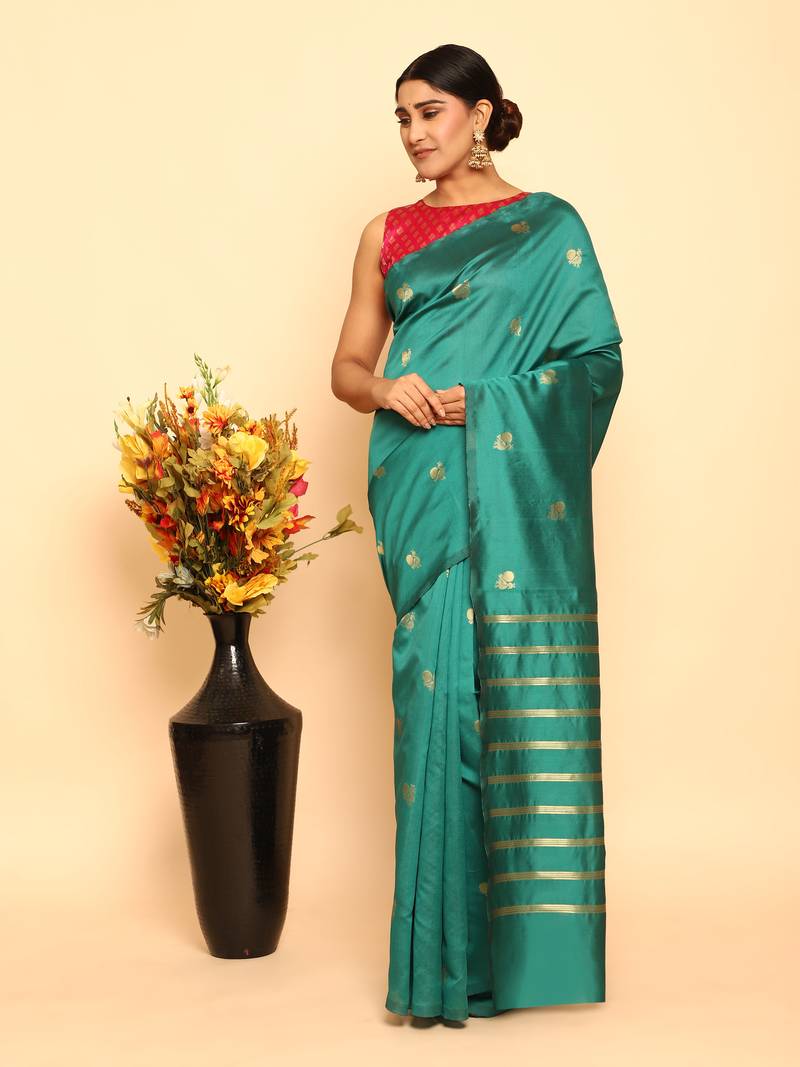 Glemora Rama Designer Ethnic Wear Silk Blend Banarasi Traditional Saree