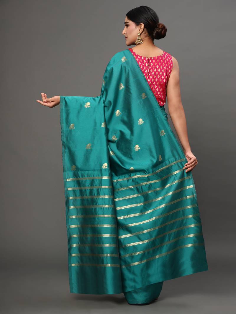 Glemora Rama Designer Ethnic Wear Silk Blend Banarasi Traditional Saree