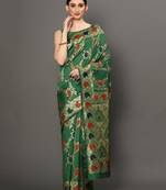Glemora Green Beautiful Ethnic Wear Silk Blend Banarasi Traditional Saree