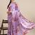 Lavender Color Heavy Japan Satin Printed With Pearl Lace Border Work Saree With Un Stitched Blouse