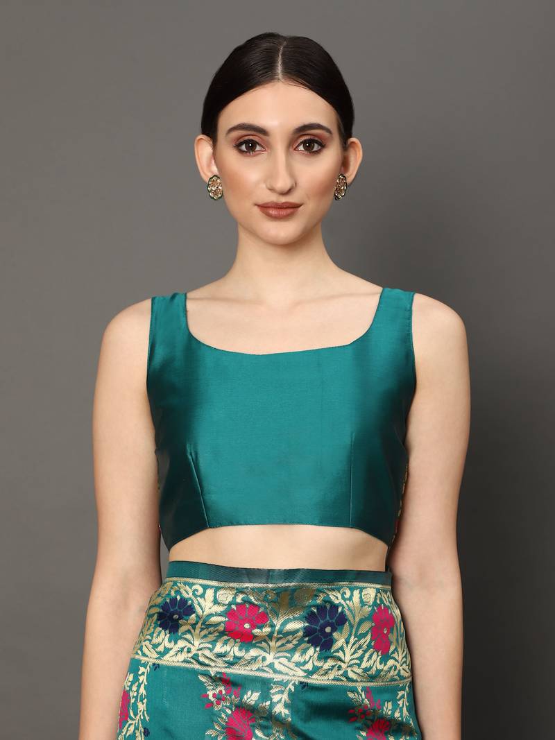 Glemora Rama Beautiful Ethnic Wear Silk Blend Banarasi Traditional Saree