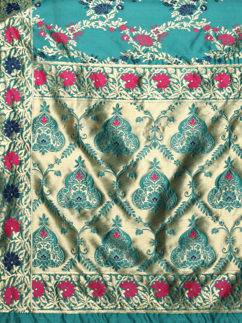 Glemora Rama Beautiful Ethnic Wear Silk Blend Banarasi Traditional Saree