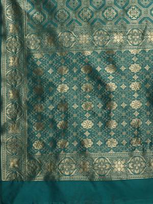 Glemora Rama Fancy Ethnic Wear Silk Blend Banarasi Traditional Saree 5
