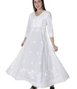 Seva Chikan Hand Embroidered White Cotton Lucknowi Chikankari Kurti