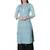 Hand Embroidered Blue Cotton Lucknowi Chikankari Kurti
