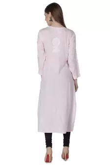Hand Embroidered Pink Cotton Lucknowi Chikankari Kurti
