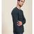 Dark Blue Double Pocket Full Sleeve Regular T-Shirt