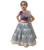 Aglare embroidered Beautiful lehenda choli with attached dupatta. purple