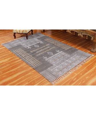7x10 Ft Hand Block Printed Rug Handmade Cotton Dhurrie Area Kitchen Carpet Flatwoven Throw Rug 2