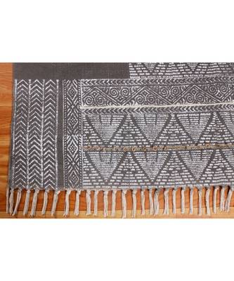 10x18 Ft Hand Block Printed Rug Handmade Cotton Dhurrie Area Kitchen Carpet Flatwoven Throw Rug 5