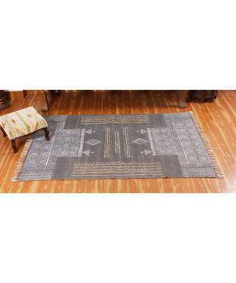 6x6 Ft Hand Block Printed Rug Handmade Cotton Dhurrie Area Kitchen Carpet Flatwoven Throw Rug 3