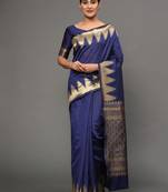 Glemora NevyBlue Beautiful Ethnic Wear Silk Blend Banarasi Traditional Saree